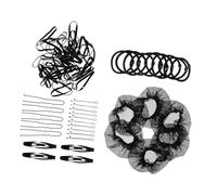 ULTECHNOVO Accesorios para Hacer Moños Negros con Malla Elástica Muy Invisible y Tejido Transpirable para Peinados de Ballet y Competencias de Danza, 1 Set Completo