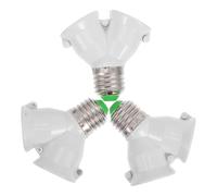 ULTECHNOVO Adaptador de Enchufe para Luz en Forma, Base de Lámpara para Bombillas LED y Halógenas, 3 Piezas Resistentes a Altas Temperaturas para Oficina y Casa