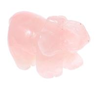 ULTECHNOVO Adorno de Elefante de Cristal Rosa Cuarzo Elefante de jardín Escultura Figurilla Figura de Elefante Estatua Miniatura estatuillas Adornos Decoración de Escritorio Piedra de Cristal