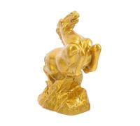 ULTECHNOVO Adorno De Inmediato Estatuilla De Caballo Coleccionable Figura De Arte De Caballos En Miniatura Estatuilla De Escritorio De Caballo Adorno De Caballo Feng Shui Resina Dorado