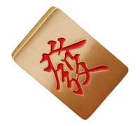 ULTECHNOVO Adornos de latón Mahjong Acentos de decoración de Oro Adorno de Escritorio Mahjong Adornos de Escritorio Estatua de Bronce Acentos de Estante decoración de latón Dorado