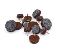 ULTECHNOVO Almohadillas de Fieltro de 24mm Redondas Marrones 40 Piezas | Protección contra Arañazos, Mejor Agarre, sin Residuos Adhesivos, para Sofás y Armarios