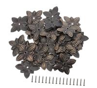 ULTECHNOVO Arandelas planas flor metal 50pcs, placas traseras decorativas vintage de aleación de zinc para manija de muebles y caja, decoración de muebles y proyectos DIY