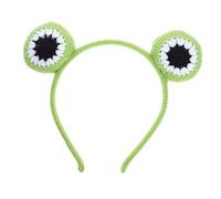 ULTECHNOVO Banda para el cabello de la rana ojos pañuelo de pelo de ganchillo linda diadema de rana Diadilla de yoga diadema de ganchillo diadema de maquillaje facial planchar Verde claro