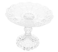 ULTECHNOVO Bandeja de Frutas Elevada de Vidrio Plato para Servir Aperitivos y Dulces Diseño Retro y Elegante para Decorar Mesas de Banquete Organizador de Postres con Buena Ventilación y