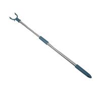ULTECHNOVO Barra Extensible y Ahorro de Espacio Cabezal de Plástico Azul, Diseño Ajustable para Colgar Ropa de Acero Inoxidable para Balcones y Lavanderías