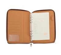 ULTECHNOVO Bloc de Notas A5 de Oficina con Bolsa con Cremallera, Cuaderno de Hojas Sueltas, Papel Liso para Escritura Cómoda, Color Marrón, Cuaderno Multifunción para Planificación y Uso