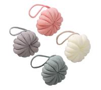 ULTECHNOVO Bolas Exfoliantes Elásticas para Ducha 4 Piezas Colores Surtidos (verde, Beige, Gris, Rosa) Esponjas de Malla para Baño Útiles y Prácticas para Limpieza Corporal y Cuidado