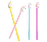 ULTECHNOVO Bolígrafos de Gel Unicornio 4 Piezas, Colores Aleatorios, Diseño Divertido y Creativo, Punta Fina para Estudiantes, Papelería Escolar Adorable Color Aleatorio Estilo Aleatorio