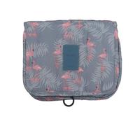ULTECHNOVO Bolsa de Maquillaje Colgante Grande de Poliéster, Organizador de Cosméticos para Viaje, Estampado Azul Flamingo, Bolsa de Almacenamiento para Artículos de Tocador