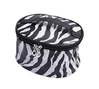 ULTECHNOVO Bolsa Maquillaje Portátil con Estampado Cebra Organizador Viaje con Cremallera Segura y Gran Capacidad para Cosméticos y Artículos de Aseo