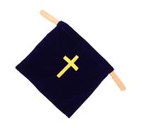 ULTECHNOVO Bolsa para Ofrendas de Diezmo Bordada con Cruz, Tela Azul Grande, Gran Capacidad para Comunión y Ceremonias Religiosas, Suministros para Fiestas Bautismales y Decoración de Altar
