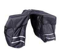 ULTECHNOVO Bolsa Trasera Doble para Bicicleta Alforja Negra de Gran Capacidad 25L Resistente y Multifuncional para Ciclismo y Montaña Bolsillos Laterales para Herramientas