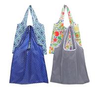 ULTECHNOVO Bolsas de Compras Reutilizables Grandes Plegables de Poliéster 46x40x26 Cm, Paquete 4 Piezas con Asas Reforzadas para Supermercado, Portátiles y Resistentes hasta 15 Kg, Adecuado