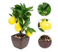 ULTECHNOVO Bonsái Artificial de Limón Maceta Simulada Adorno Decorativo para Hogar Oficina y Baño Decoración Creativa para Salón y Fiestas Planta Falsa Vibrante y Colorida
