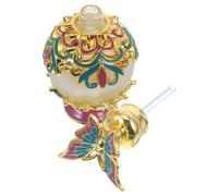 ULTECHNOVO Botella de Perfume de Aleación 15 Ml Tapa con Diseño de Alas Dorada y Base Morada, Envase Decorativo para Aromaterapia y Aceite Esencial, Dispensador Portátil para Hogar y Viaje