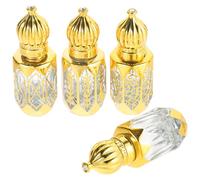 ULTECHNOVO Botellas de Aceite Esencial Rodillo, Envases de Vidrio Resistentes para Aceites y Esencias Aromáticas, Mini Frascos de 6 Ml para Uso en Difusores y Viajes, Pack de 4