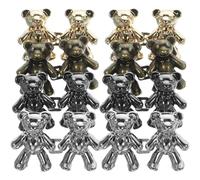 ULTECHNOVO Botones Ajustables para Jeans 8 Pares Clips Desmontables de 40Mm X 27Mm Diseño de Oso 4 Colores Ajustador de Cintura para Pantalones y Vestidos Hebillas Metálicas sin Costura