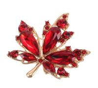 ULTECHNOVO Broche de Dama Rojo Diseño de Hoja de Arce en Aleación de Zinc, Cómodo y Elegante para Evitar Ropa se Resbale en Fiestas y Reuniones Nocturnas
