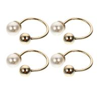 ULTECHNOVO Broche de Perla para Mujer Pin de Chal Metálico Alfiler de Seguridad Anti-vaciado Pack 4 Piezas Adorno para Cárdigan Ropa Vestimenta Elegante