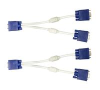 ULTECHNOVO Cable Divisor Vga 2piezas de 0.3 Metros Adaptador Macho a Doble Hembra, Cable Flexible y Grueso de Cobre y Abs para Monitor Dual y Pantalla LCD