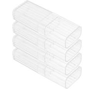 ULTECHNOVO Caja de Almacenamiento Transparente Portátil 4 Piezas para Palillos y de Organizador Pequeño para Escritorio y Viaje Resistente Color Blanco Transparente