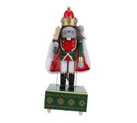 ULTECHNOVO Caja de Música Cascanueces de Madera con Figura Rey Ratón Decoración Navideña Resistente para Interior y Exterior Adorno Musical Mecánico Clásico para Mesa y Fiesta