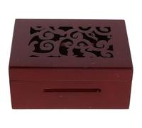 ULTECHNOVO Caja de Música Manivela de Madera Tallada, Mecanismo de 15 Notas para Ensamblaje DIY, Estuche Vacío Vintage Rojo Clásico, Organizador para Piezas y Decoración en Fiestas