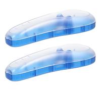 ULTECHNOVO Caja de Viaje para Maquinillas de Afeitar 2 Piezas Estuche Portátil de PC Resistente Azul Contenedor Compacto para Afeitadora de Seguridad Organizador Ligero para Uso Viaje