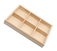 ULTECHNOVO Caja Organizadora de Crayones y Acuarelas de Madera 6 Compartimentos Portátil y Segura para Oficina y Dormitorio