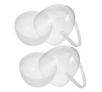 ULTECHNOVO Cajas Transparentes Con Forma De Huevo 15 Cm, Recipientes De Plástico Rellenables, Porta Dulces Portátil Con Asa, Para Fiestas y Decoración De Pascua, Pack De 2 Unidades