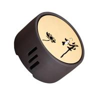 ULTECHNOVO Calentador de Tetera Cerámico Artesanal para Hogar Base para Vela Diseño Hueco Soporte para Calentamiento de Té y Alimentos Calentador de Té Doméstico Negro Detalle Zen