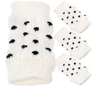 ULTECHNOVO Calentadores de Patas para Perros Blancos Puntos Tamaño M, Medias de Algodón Antideslizantes para Proteger Patas y Evitar Suciedad, Mangas Cómodas para Mascotas Pequeñas