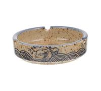 ULTECHNOVO Cenicero Bajo De Cerámica Retro Práctico Cenicero Decorativo para Mesa De Escritorio Resistente Al Desgaste Contenedor De Cenizas para Uso Interiores