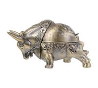 ULTECHNOVO Cenicero de Aleación de Zinc Tapa Antiolor, Diseño Creativo de Ganado Estilo Chino, Contenedor de Cenizas para Escritorio en Oficina y Decoración del Hogar