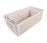 ULTECHNOVO Cesta de Almacenamiento de Pp con Asas Dobles, Capacidad Grande, Juego de 3 Unidades para Escritorio y Uso Diario, Diseño Apilable y Ahorro de Espacio