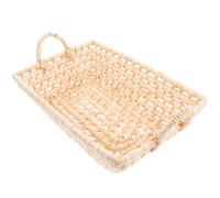 ULTECHNOVO Cesta de Almacenamiento Tejida de Hoja de Maíz, Cesta Pequeña Beige, para Cosméticos y Pan, Organización y Decoración para Habitación Infantil y Hogar