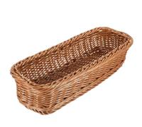 ULTECHNOVO Cesta para Cubiertos de Ratán Sintético Marrón, Organizador de Escritorio 30x11x7 Cm, Bandeja Multiusos para Almacenamiento en Cocina y Comedor, Cesta Pequeña Decorativa Hogar