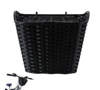 ULTECHNOVO Cesta Tejida Negra de Plástico con Tapa para Bicicleta Eléctrica, Gran Capacidad y Almacenamiento, Adecuado para Paseos de Ocio y Uso Diario