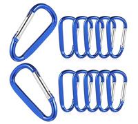 ULTECHNOVO Cierre Seguro y Resistencia Aumentada en Aleación de Aluminio 12 Mosquetones D para Llaveros y Accesorios de Camping en Actividades al Aire Libre