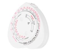ULTECHNOVO Cinta Métrica Corporal Portátil para Medición de Cintura y Bmi en Forma de con Doble Cinta Adhesiva y Material Plástico Blanco para Control de Salud