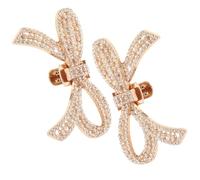 ULTECHNOVO Clips para Zapatos Dorados Lazo y Gemas de Imitación Extraíbles, 1 Par de Hebillas Decorativas Metálicas para Tacones, Zapatos Planos y Novia, Accesorios para Boda y Fiesta