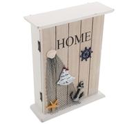 ULTECHNOVO Cofre de Almacenamiento Decorativo y 6 Posiciones con Capacidad Grande de Madera Beige Estilo Mediterráneo Rústico, Adecuado para y Oficinas