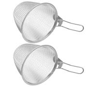ULTECHNOVO Coladores de Acero Inoxidable 304 para Ollas Calientes, Set de 2 Piezas, Cesta Coladora para Pasta y Fideos, Herramientas de Cocina Prácticas para Filtrar y Escurrir Alimentos