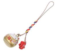 ULTECHNOVO Colgante de Gato Japonés Suerte Maneki Neko Dorado, Liviano y Decorativo, Hecho de Cerámica y Cobre, Adecuado para Decorar Bolsos y Colecciones
