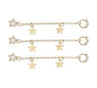ULTECHNOVO Colgantes de Cadena Colgante de Lazo y Corazón para Decoración de Uñas 3 Piezas Cadena de Aleación para Decoración de Uñas Aleación y Zircon Fácil de Usar para Nail Art y Salón