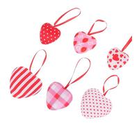 ULTECHNOVO Colgantes de Tela Forma de Corazón para San Valentín, Paquete de 6 Unidades, Tamaño Mediano, Color Rojo Brillante, Decoración Colgante Romántica para Puertas y Habitaciones,