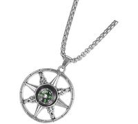 ULTECHNOVO Collar Colgante para Hombre y Mujer Brújula Funcional, Cadena de Acero Inoxidable, Estilo Hip Hop, Accesorio de Supervivencia para Camping y Aventura Varios estilos