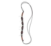 ULTECHNOVO Collar Tribal para Hombre Colgante Colmillo de Acrílico Blanco, Cuentas Artesanales y Cordón Ajustable, Joyería Ligera para Uso Diario y Fiestas Playa