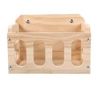 ULTECHNOVO Comedero Hueco de Madera para Conejos, Soporte Fijo Antidesperdicio, Estante Horizontal para Alfalfa y Heno, Recipiente Práctico para Cobayas y Chinchillas, Organizador para Jaula